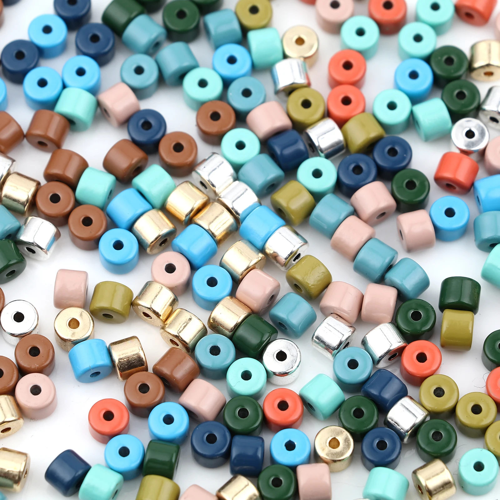 20 PCs Tiny Zinc Alloy Metal Enamel Spacer Beads Colorful Seed Beads For DIY Earring Bracelet Necklace Jewelry Making Finding