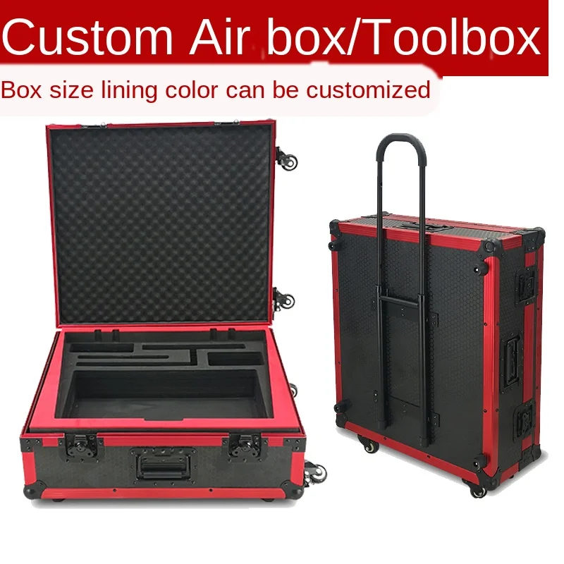 Portable aluminum alloy general teleprompter aviation box customized portable toolbox instrument equipment box