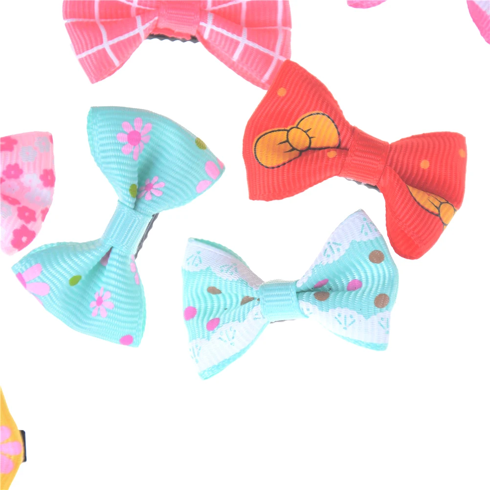Nuovo 10 pz/lotto Clip di capelli del nastro barrette colorate Hairgrip copricapo Pet Dog archi ragazze cane forcine accessori per capelli