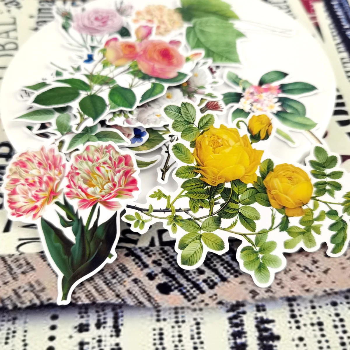 15Pcs Water Kleur Retro Bloem Sticker Planner Scrapbooking Diy Notebook Chrysant Sticker/ Gilrs Romantische Rose Sticker