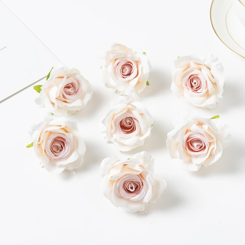 5PCS Künstliche Blumen Neujahr Valentinstag Dekoration für Haus Garten Bogen Diy Geschenke Box Gefälschte Seide Rosen kopf Girlanden
