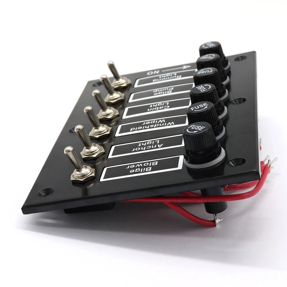 ON/OFF Rocker Toggle DC12/24V for Car Marine Ship Caravan RV With Fuse Protection 6 Gang Label Stickers Car Switch Panel