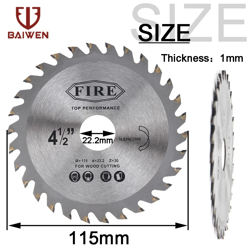 110mm/115mm/125mm Wood Cutting Disc Carbide Tipped Circular Saw Blades For Angle Grinder Woodworking Cutter