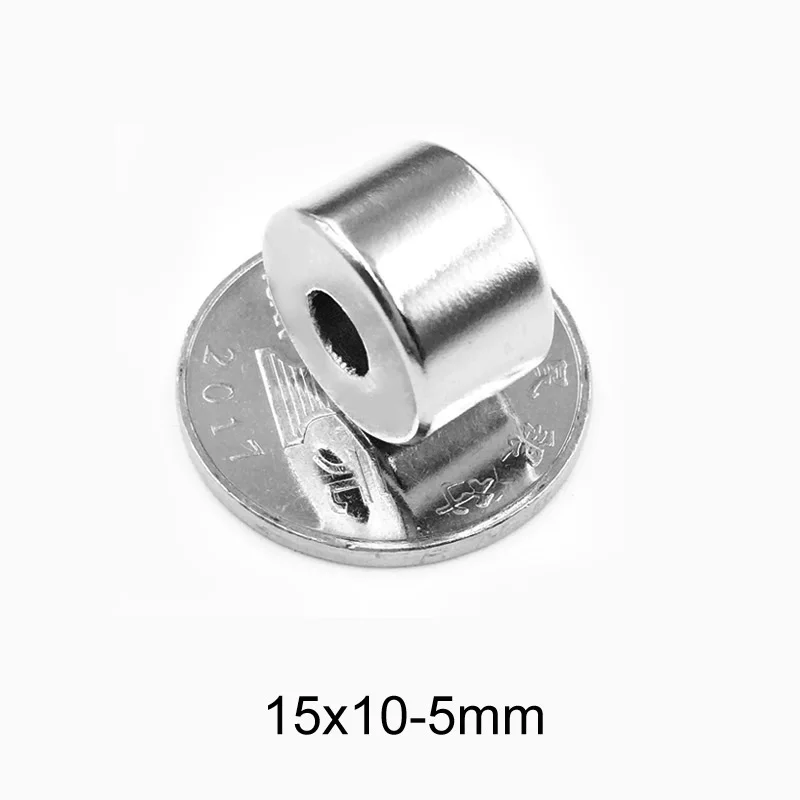 5~40PCS 15x10-5 mm Neodymium Magnet 15x10 mm Hole 5mm Round Strong Countersunk Permanent Magnets 15*10-5 Powerful Magnet 15*10