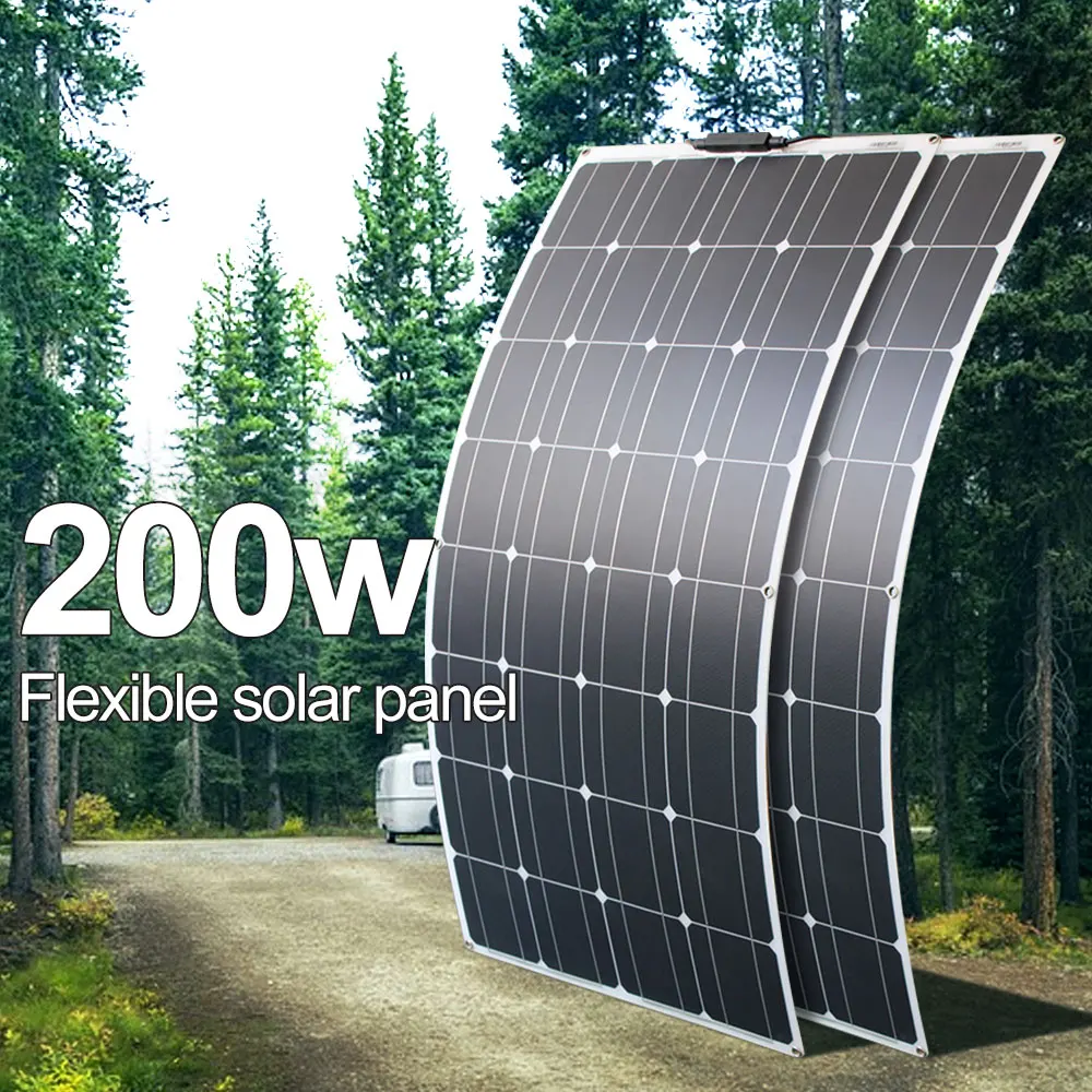 RG 2pcs 4pcs 6pcs Flexible Solar Panel 16V 100W plate CELLS Monocrystalline silicon 12V 100W Сонечная панэль