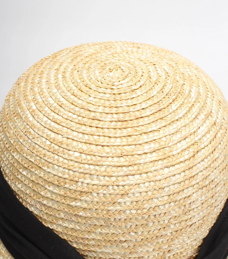 USPOP 2020 Women summer hats long ribbon bow beach hats wide brim natural straw sun hats