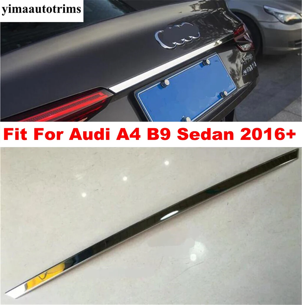 Rear Trunk Tail Gate Door Up Bottom Decoration Strip Protection Cover Trim Accessories Exterior For Audi A4 B9 Sedan 2016 - 2022