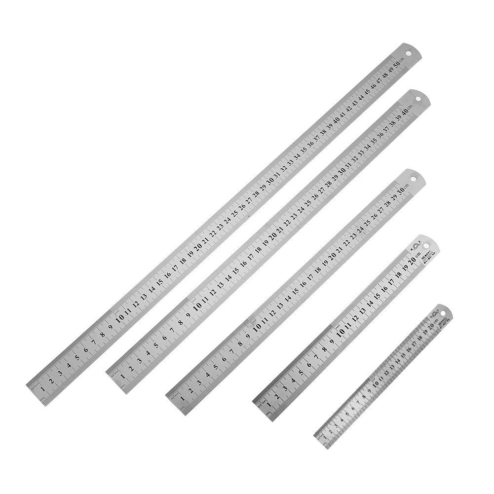 Metal Straight Ruler Stainless Steel Ruler Stationery Drafting Supplies Hand Tools Precision Double Sided Measuring Tool