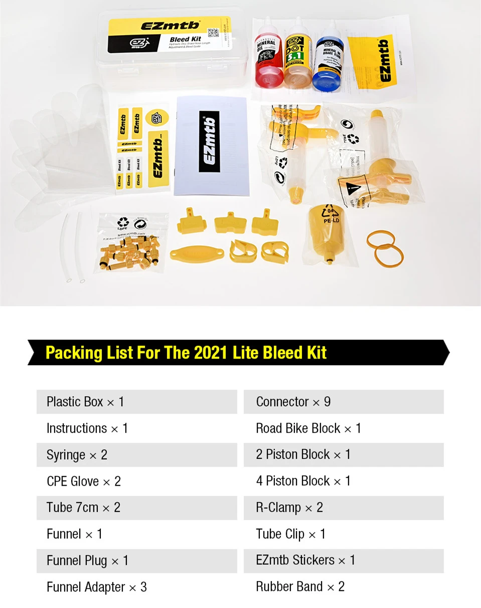 EZMTB Universal Bicycle Hydraulic Disc Brake Bleed Kit for shimano&magura&hayes&formula&sram&avid&giant&nutt brake