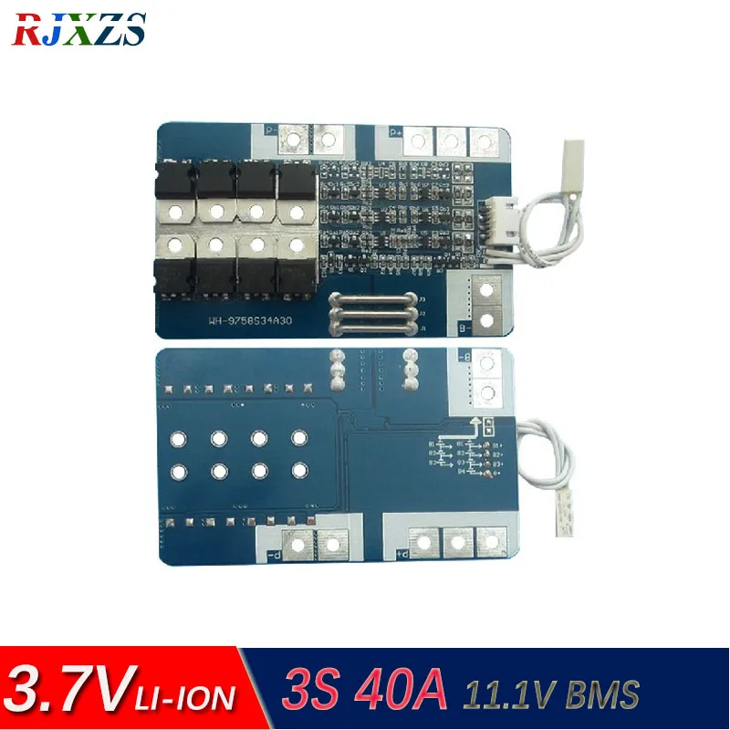 

3S 40A lipo lithium Polymer BMS/PCM/PCB battery protection board for 3 Packs 18650 Li-ion Battery Cell w/balance board