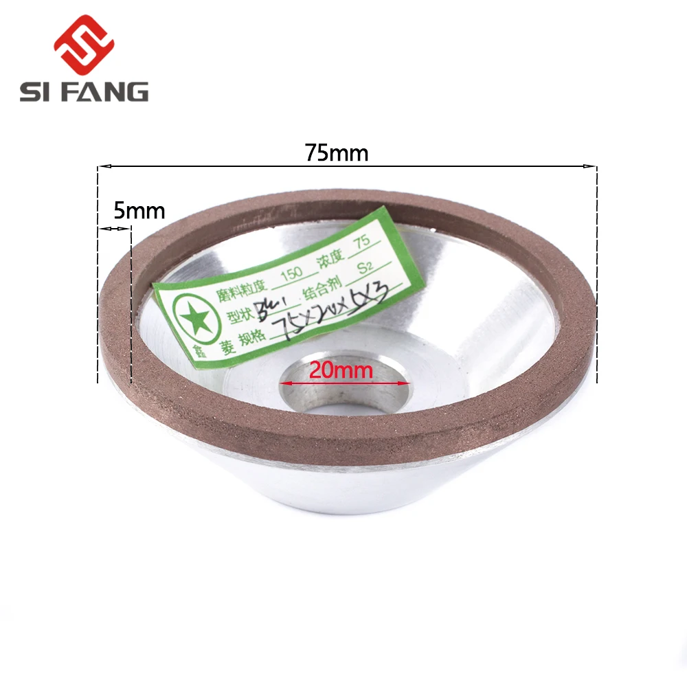 75/100/125/150mm Resin Diamond Grinding Wheel Cup Grinder Disc for Carbide Metal Angle Grinder Tool 120/150/180/240/320/400#