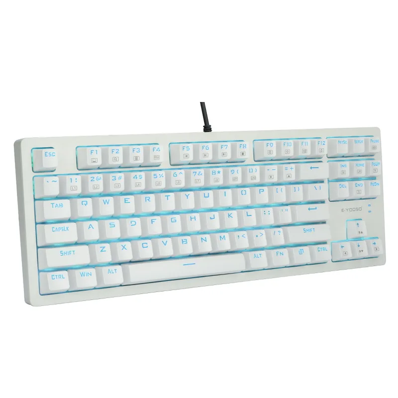 

K620 Mechanical Gaming Keyboard LED Backlit with Blue Switches RGB Side-lit Tenkeyless 87 Keys Anti-Ghosting for Mac PC