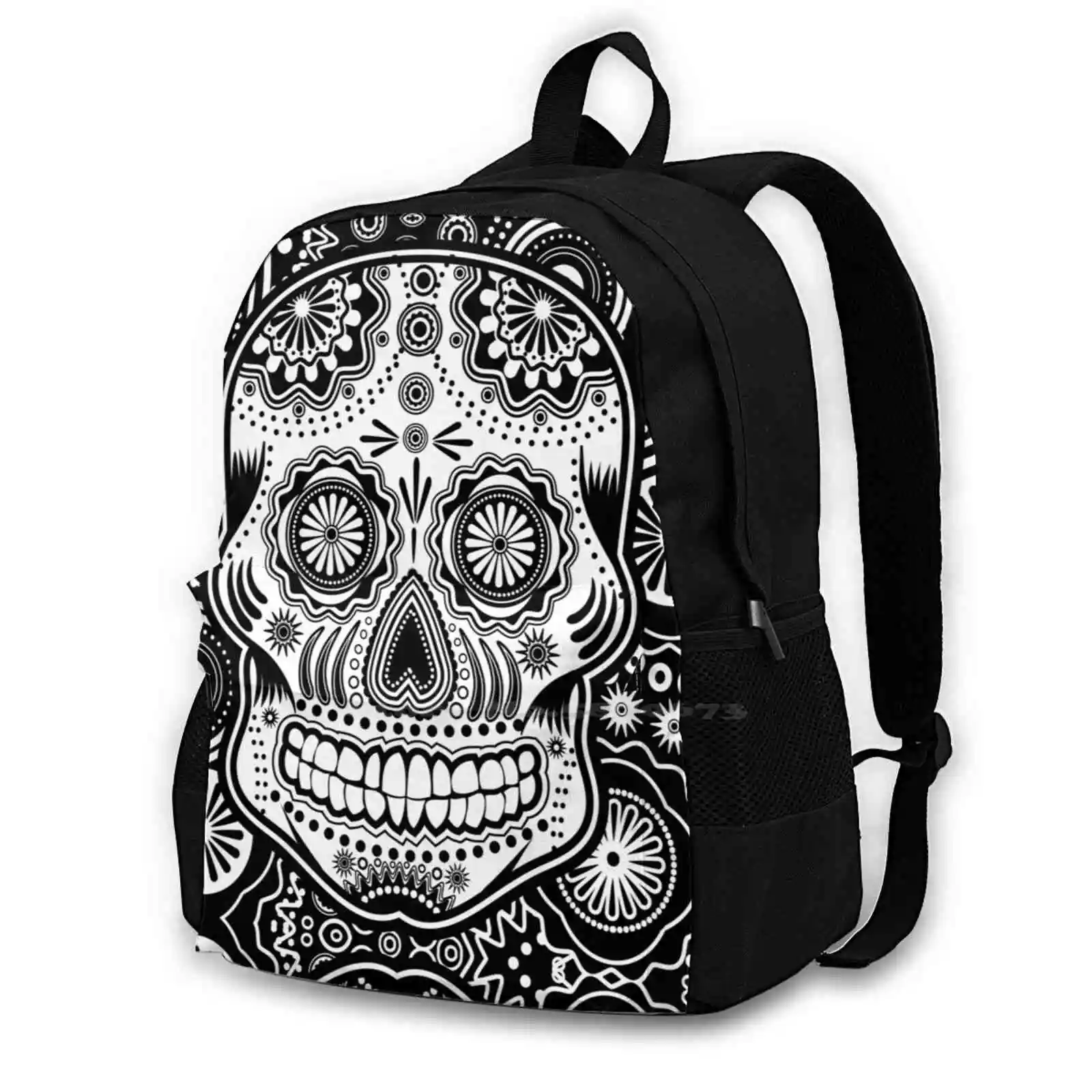 Dia De Los Muertes Travel Laptop Bagpack School Bags Dead Dia Los Muertos Sugar Skull Tattoo Fun Halloween Punk Day Urban Hip