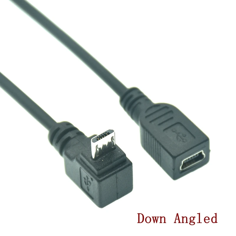 Converter Data Cable 90 Degree Up Down Left Right Angled Micro USB Male To Mini USB Female Adapter Converter Data Cable Line