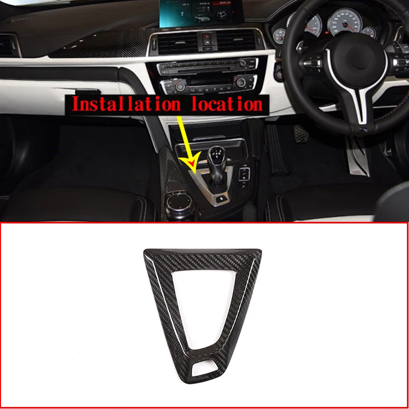 

Right Hand Drive For M3 M4 F80 F82 2014-2018 Real Carbon Fiber Car Gear Shift Frame Trim Car Accessories