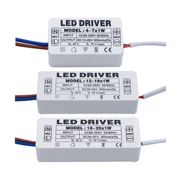 LED Driver 300mA 1-3W 3-5W 4-7W 8-12W 12-18W 18-25W 25-36W LED Power Supply Unit 350mA AC90-265V Lighting Transformers For LEDs