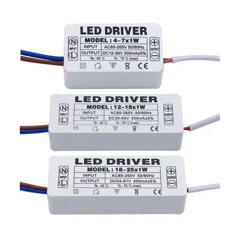 LED 드라이버 300mA 1-3W 3-5W 4-7W 8-12W 12-18W 18-25W 25-36W LED 전원 공급 장치 350mA AC90-265V LED용 조명 변압기
