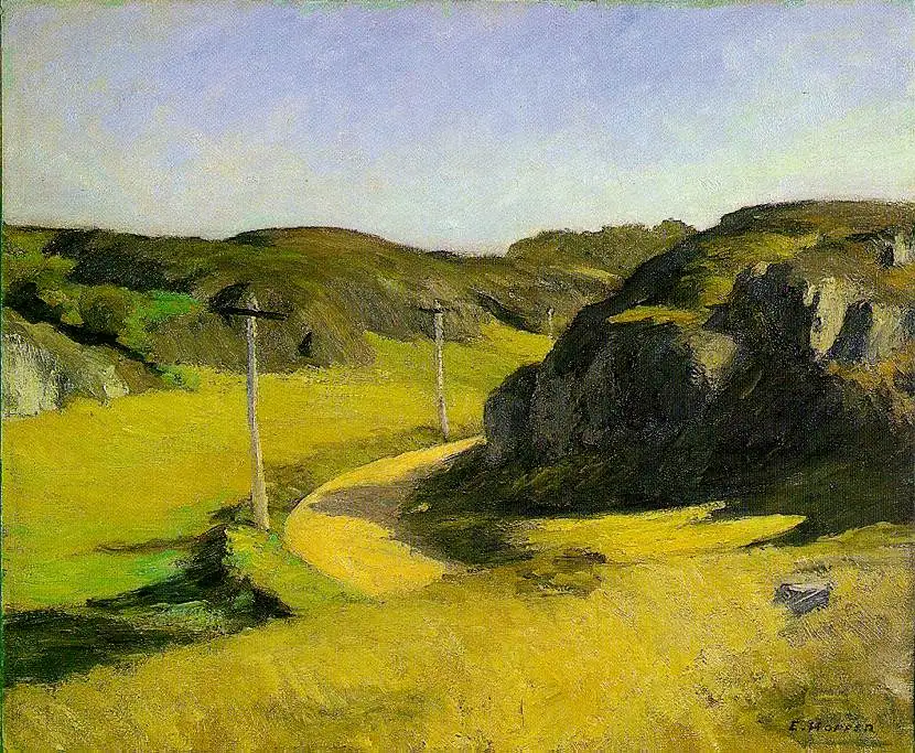 100% handmade Oil Painting reproduction on linen canvas,Road in Maine by Edward Hopper,High Quality