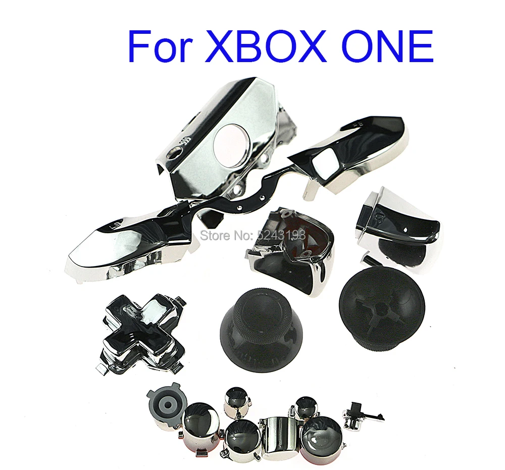 

10sets Bumper Triggers Buttons Replacement Chrome Full Set D-pad LB RB LT RT ABXY Button For Xbox One Elite Controller