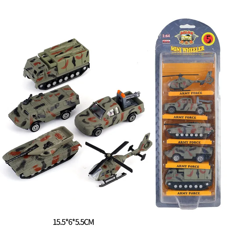 New product hot-selling 1:64 alloy military tank model,airplane armored car toy,5-piece gift set,free shipping