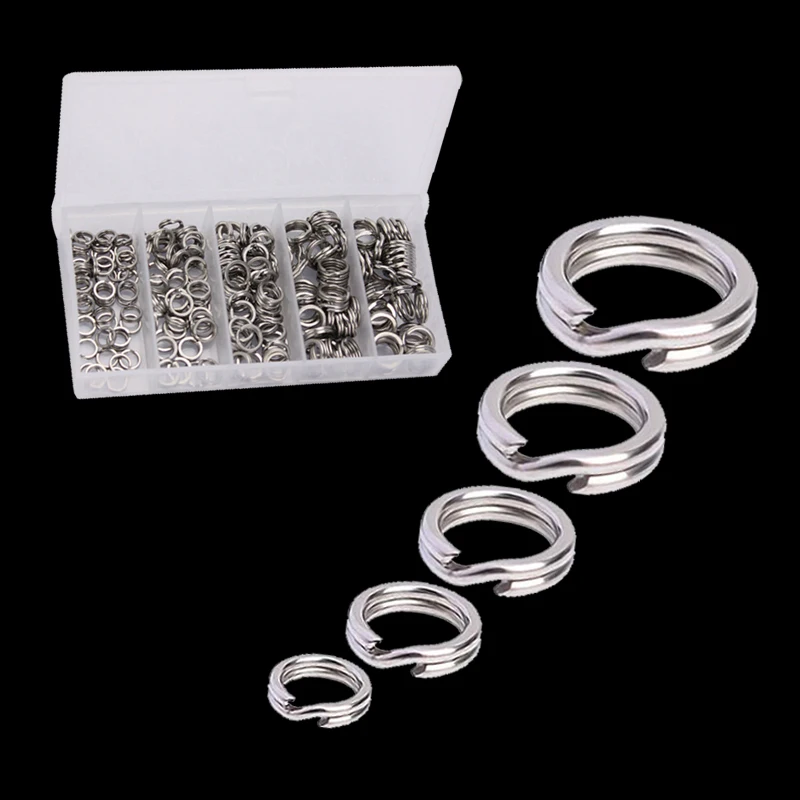 100/200pcs Stainless Steel Split Ring Assorted Fishing Tackle Rings for Blank Lures Crankbait Hard Bait fishing accessoies