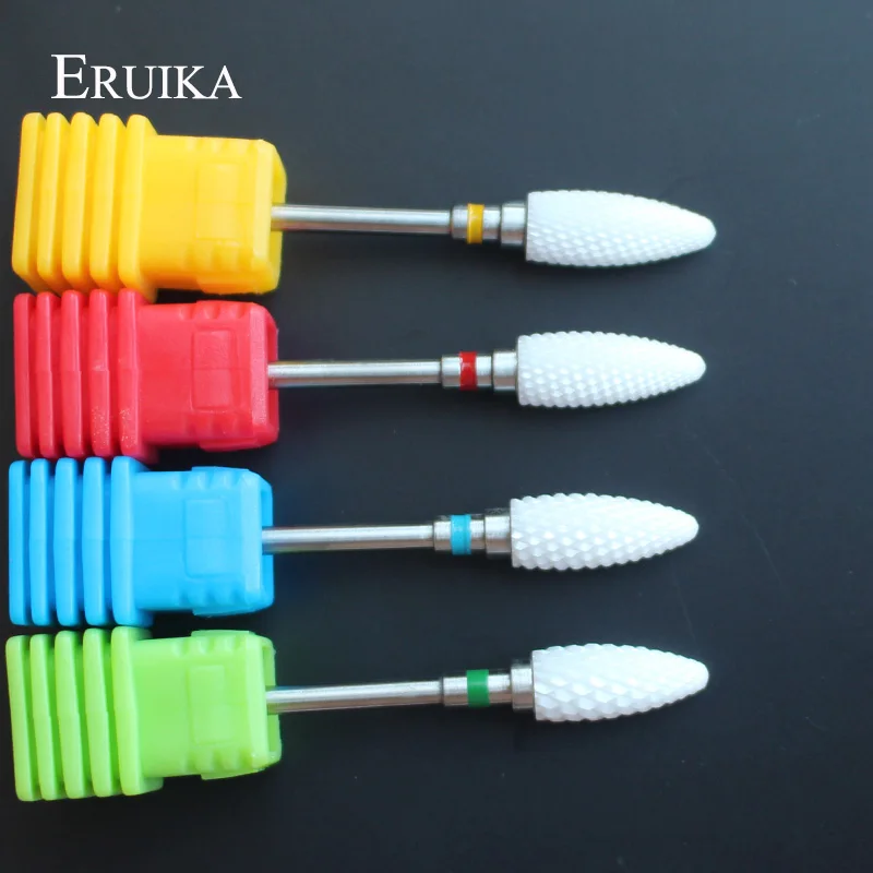 ERUIKA Pro 1 pz Ceramica Torcia Nail Drill Bits Fresa elettrico Rotativo Trapano Lima per Unghie Rimuovere Nail Acrilico Gel Polish strumenti