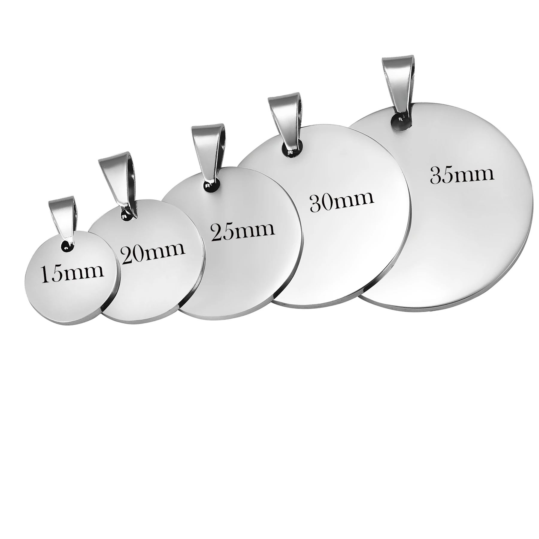 

5Pcs High Quality Mirror Polishing Stainless Steel Pendant Blank Dog Tags Charm For Necklace DIY Jewelry Supplies Wholesale