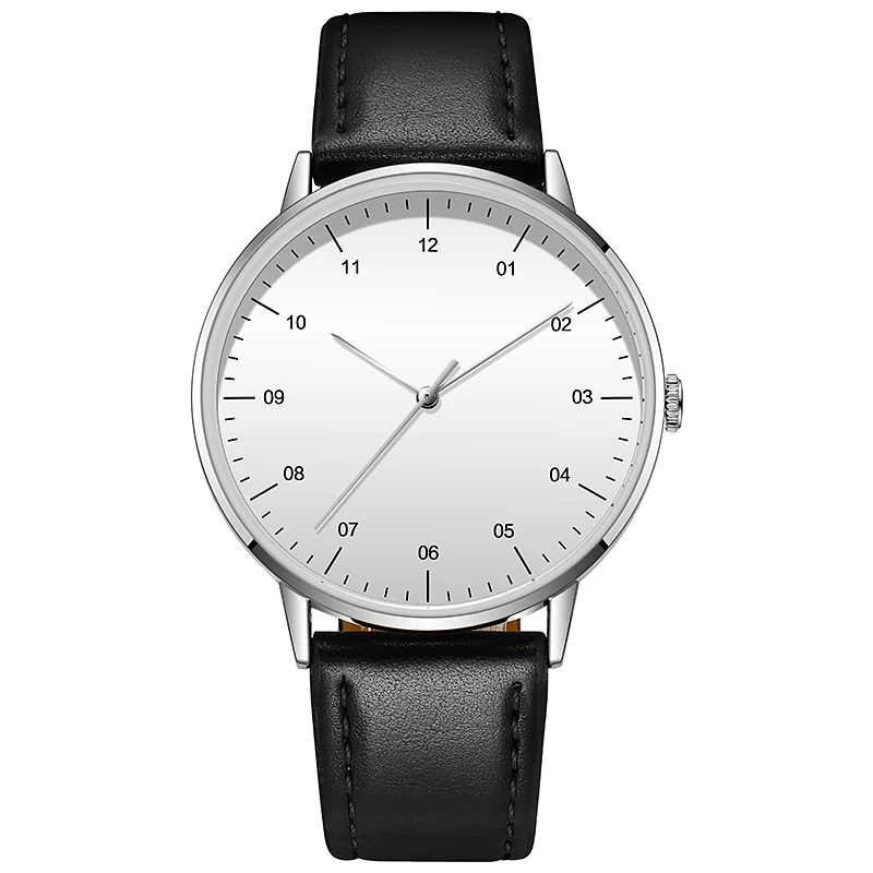 No Logo Business Watch Japan Movement PU Leather Strap Thin Bezel Simple Design Minimalism