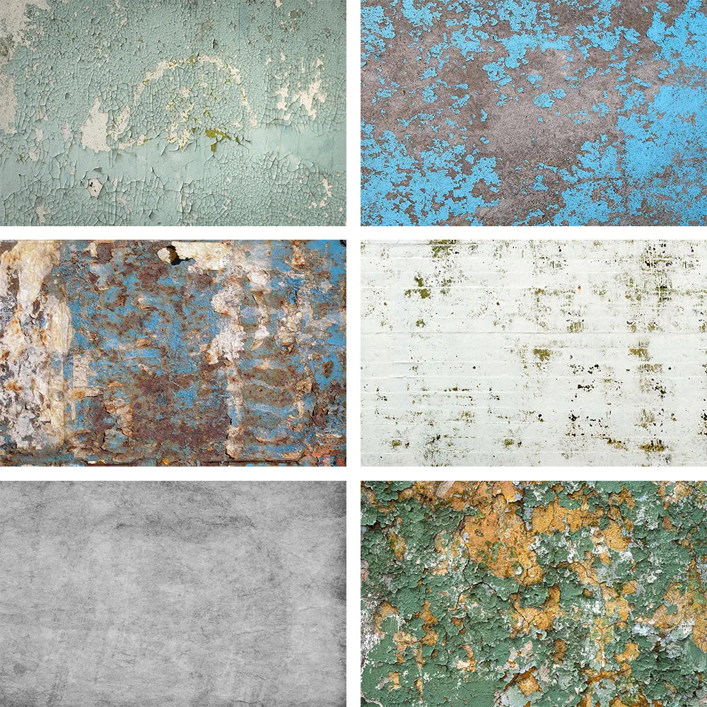 

Avezano Blue Cement Wall Small Stone Road Photo Studio Props Background Dirty Rusty Mottled Iron Wall Photography Backdrop Vinyl