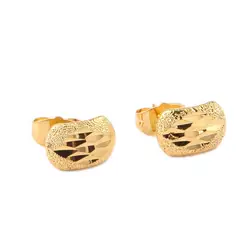 Ethiopian Cute Earrings For Women Girl Baby 22K Gold Color Simple Style Earrings Jewelry