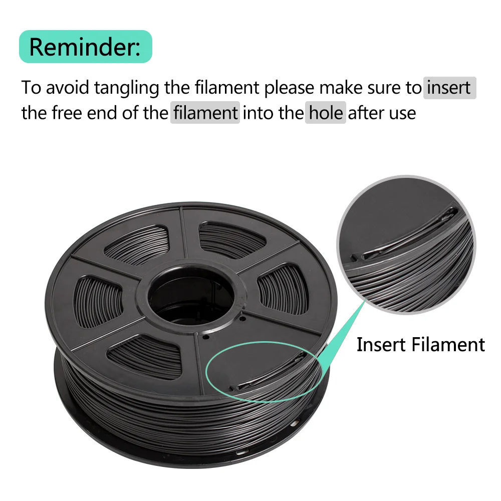 Filamento per stampante 3D SUNLU 1,75 mm 0,9 kg/rotoli Filamento per stampa 3D in ABS bianco e nero Materiale per stampa 3D per stampante 3D