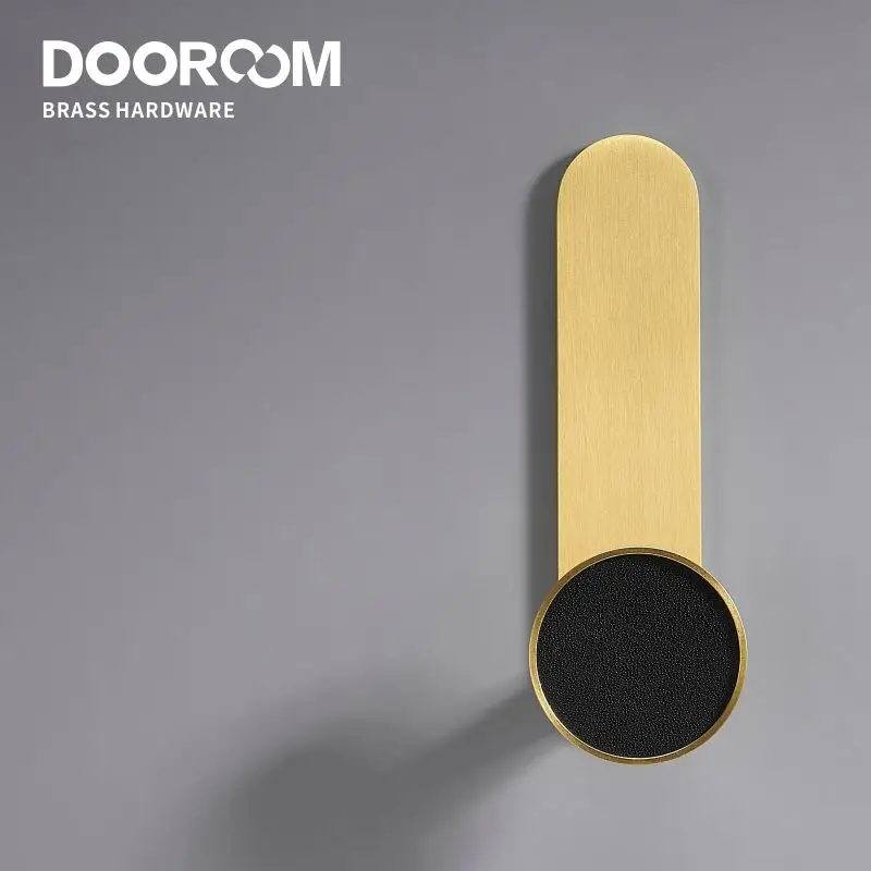 Dooroom Brass Real Leather Punch-Free Glue Stick Cabinet Handles Bearing Hooks Bathroom Indoor Kitchen Hallway Wall Clothes Hook