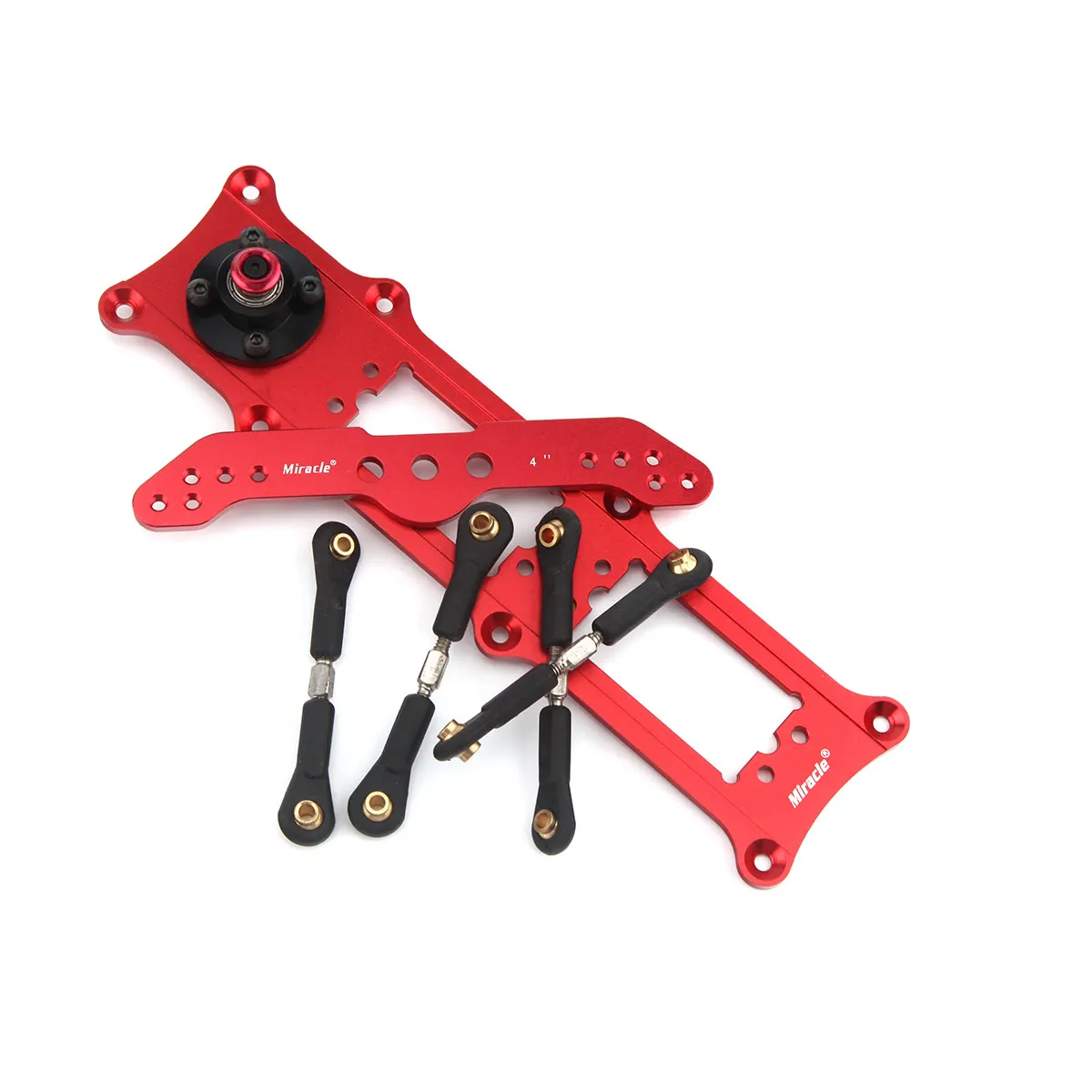 

1 Set Miracle Alu Alloy Anodized Dual Servo Rudder Mount/Rudder Tray w/4" Double Arm kit for RC Model