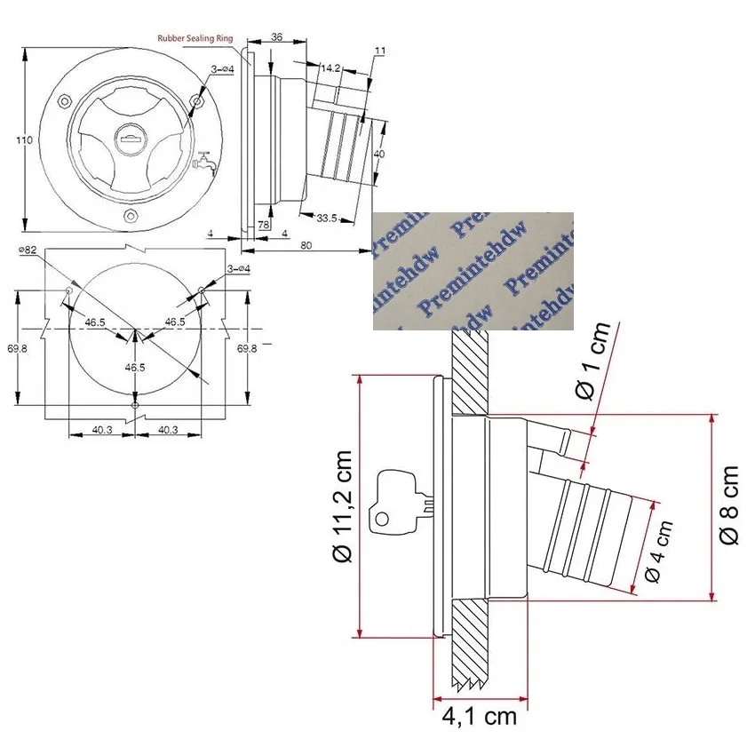 White Black Plastic Gravity Fresh Water Fill Hatch Inlet RV Trailer Caranvan Yacht Accessories