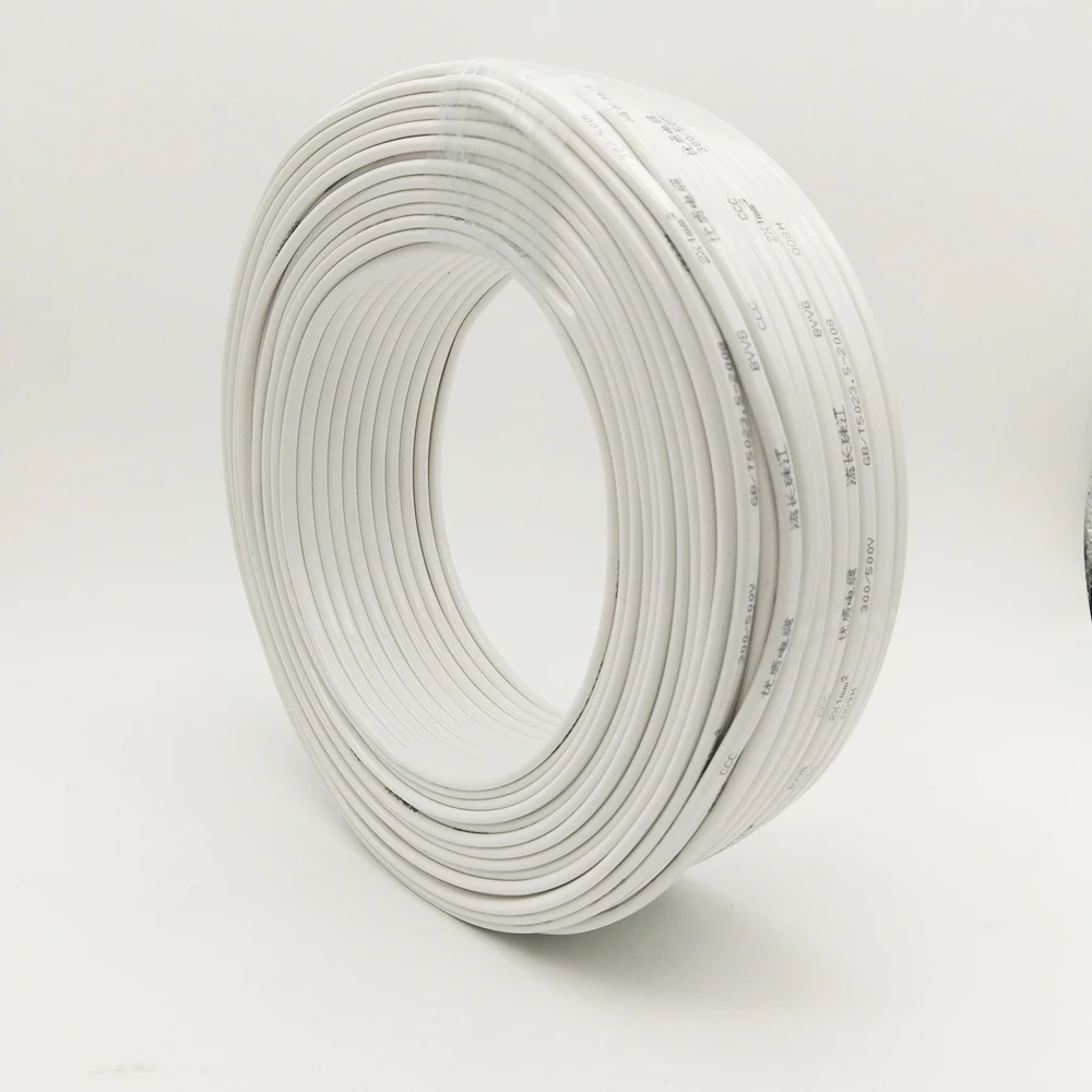 BVVB 2P Parallel Sheath Wire 4 Square 2 Core Wire Cable Bright White Hard Sheath White Sheath Home Improvement Wire image 6