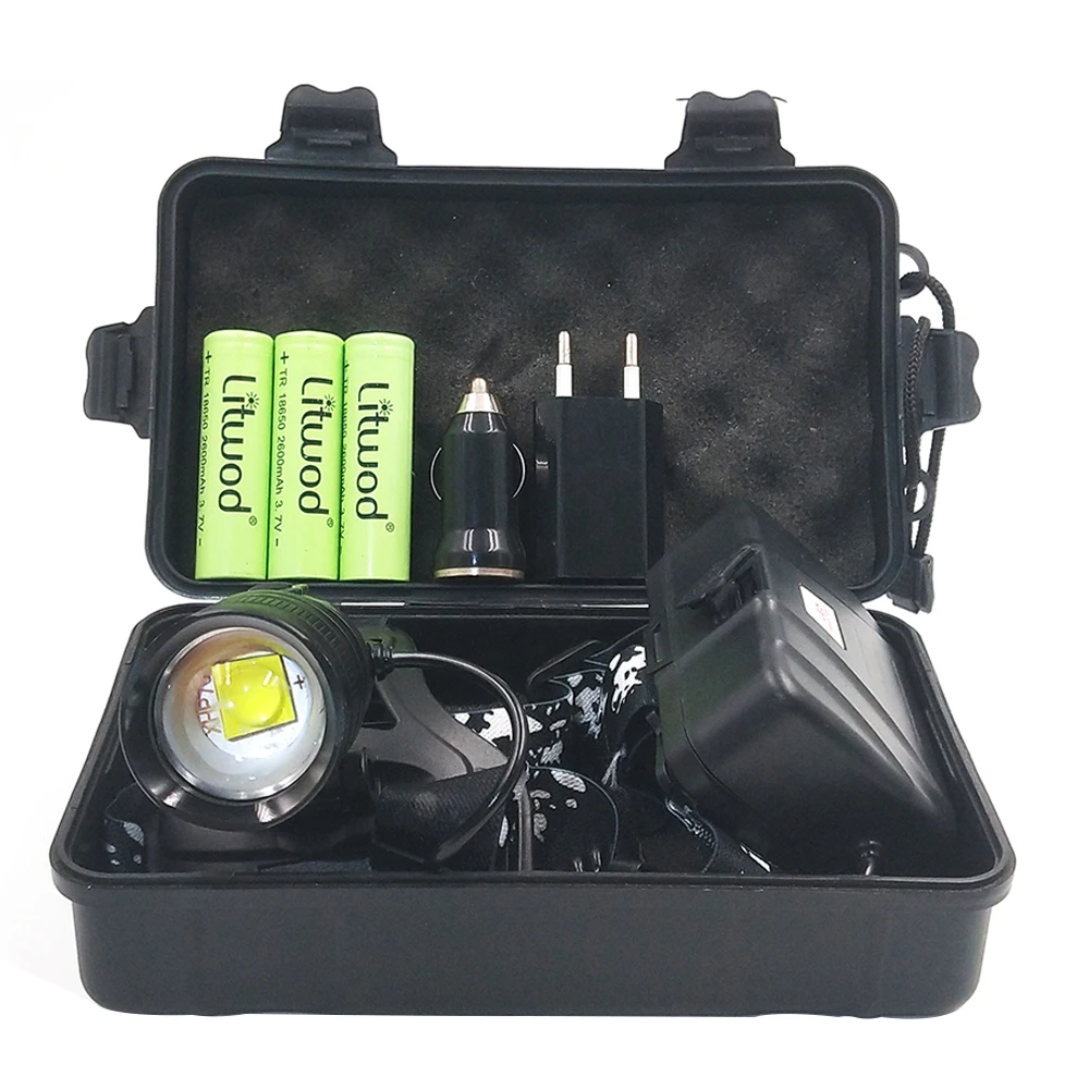 Led Headlamp XHP100 9-core Zoomable Headlight Waterproof Powerbank USB Rechargeable 18650 Battery Head Flashlight Lamp