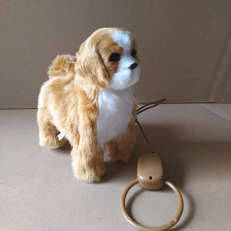 Juguete electrónico de peluche para perro, Robot para gato, cantar canciones, correa para cachorro, Control de música, Animal, caminar, ladrar,