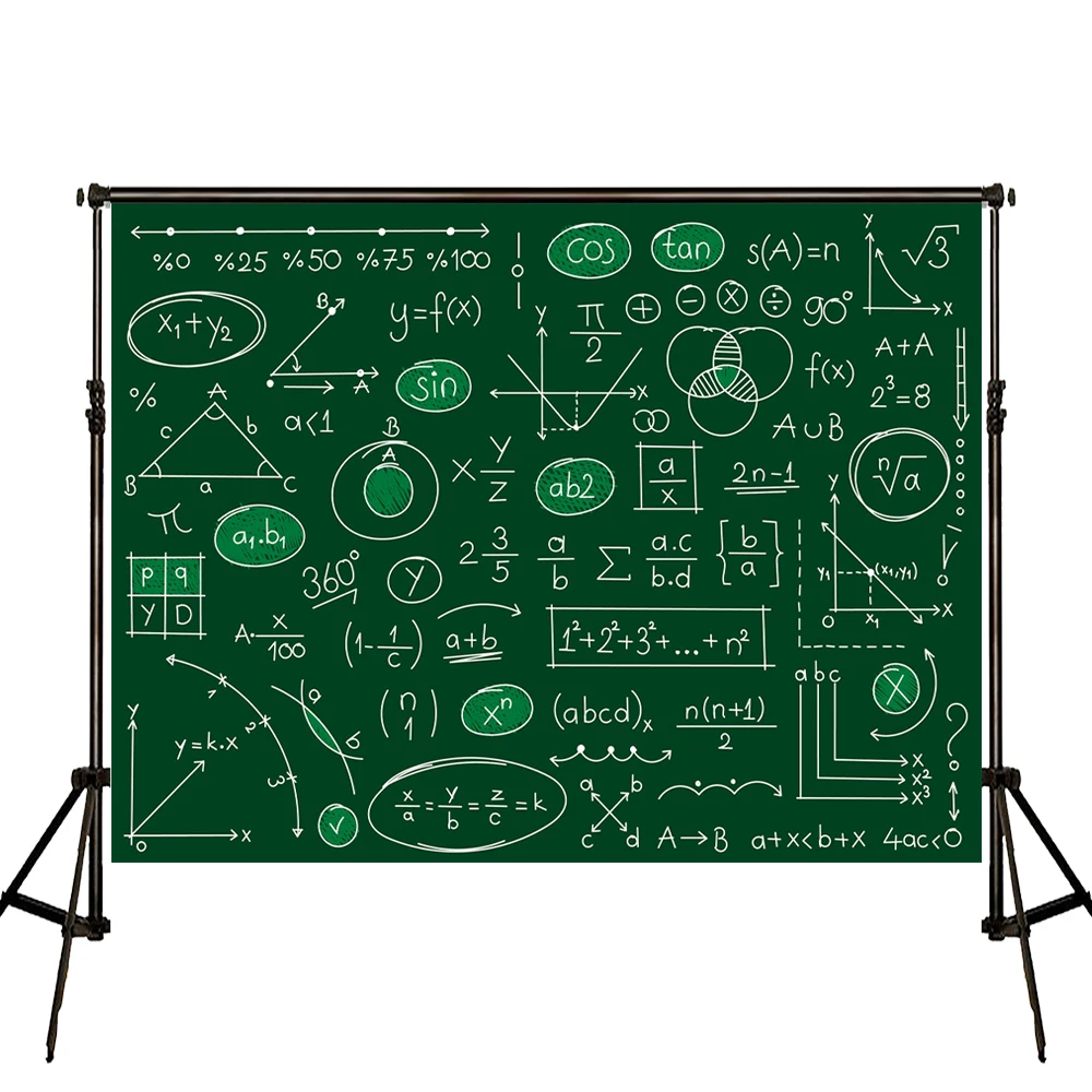 VinylBDS 7x5ft Back to School Backdrops Blackborad Math Formula Photo Background