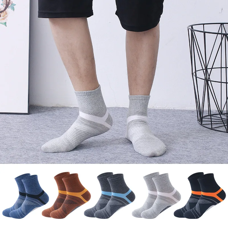 ZTOET High Quality 5Pairs / Lot Combed Cotton Men's Socks New Casual Breathable Active Socks Man Stripe Long Sock EU39-45