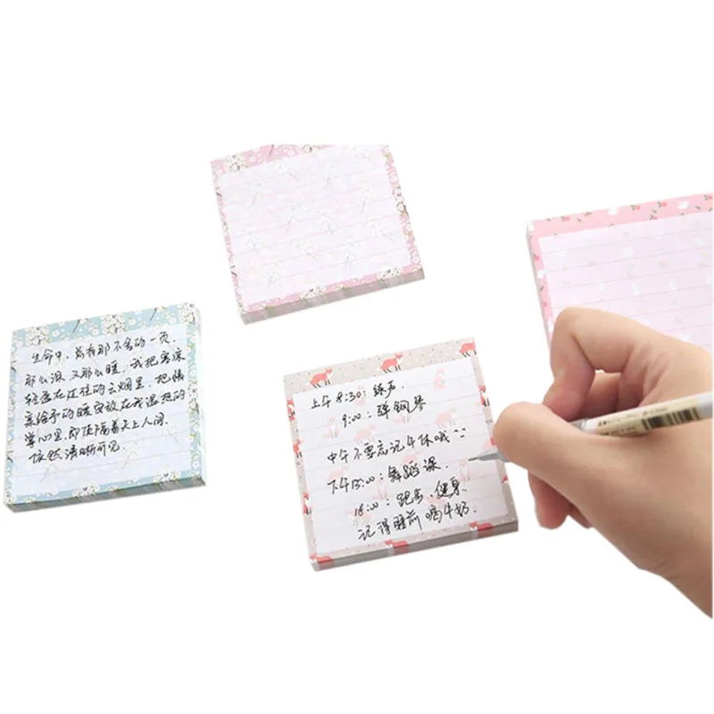 1Pack/lot Kawaii Colorful Flower Sticky Notes School Supplies Memo Pads Notepad Sticky Notes
