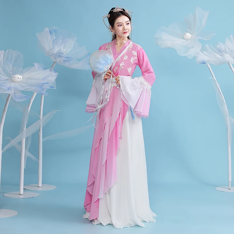 Quốc Gia 2021 Hanfu Đầm Công Chúa Màu Hồng Quần Áo Cổ Đại Trung Quốc Truyền Thống Hanfu Trang Phục Nữ Hanfu Lễ Hội Trang Phục SL4375