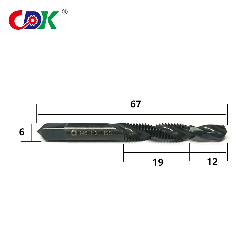 

One pcs M6 Hand Tap Drill Bits HSS Screw Combination Thread Metalworking Square Shank Machine Taps Metric Plug
