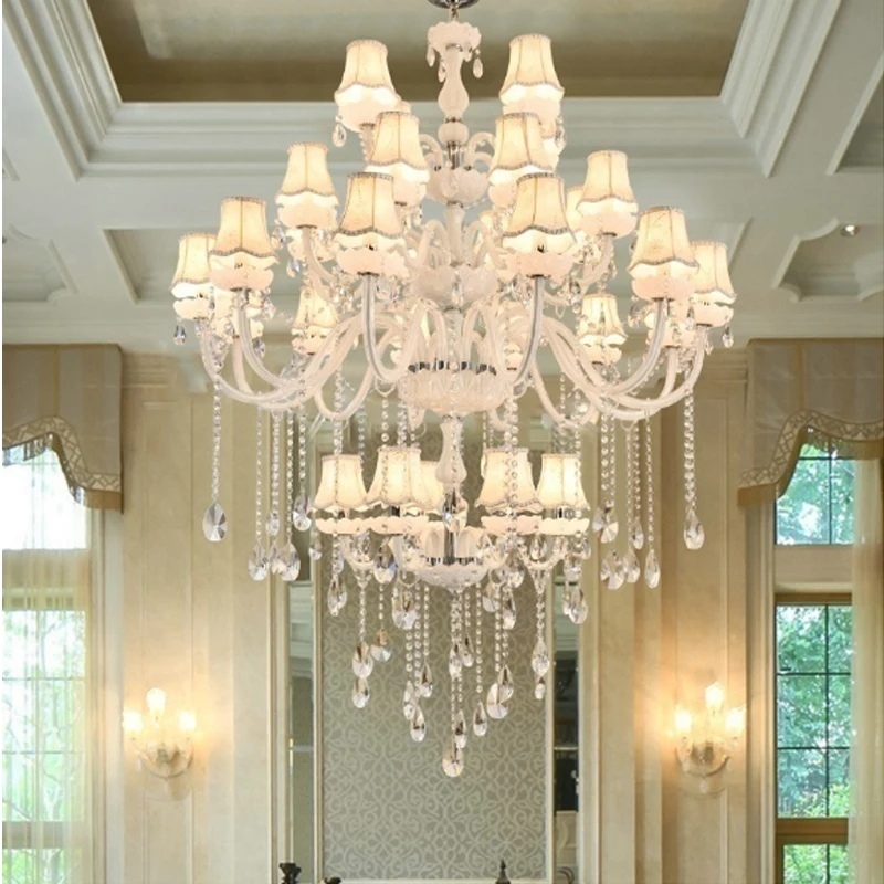 

Modern Hanging Fixture Hotel Decoration Lamp Luxury Crystal Chandeliers Banquet Hall Large Maria Theresa Chandelier Lighting