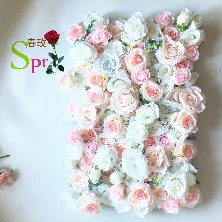

SPR Flower Wall Rose Wall Champagne 5ft6ft Artificial Silk Rose 3D Flower Wall Background Party Decor Wall
