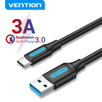 Vention USB Type C Cable 3A Fast Charging USB 3.0 Cable for Samsung Galaxy S10 S9 Huawei P20 10 Pro Type-C Data Charging Cable