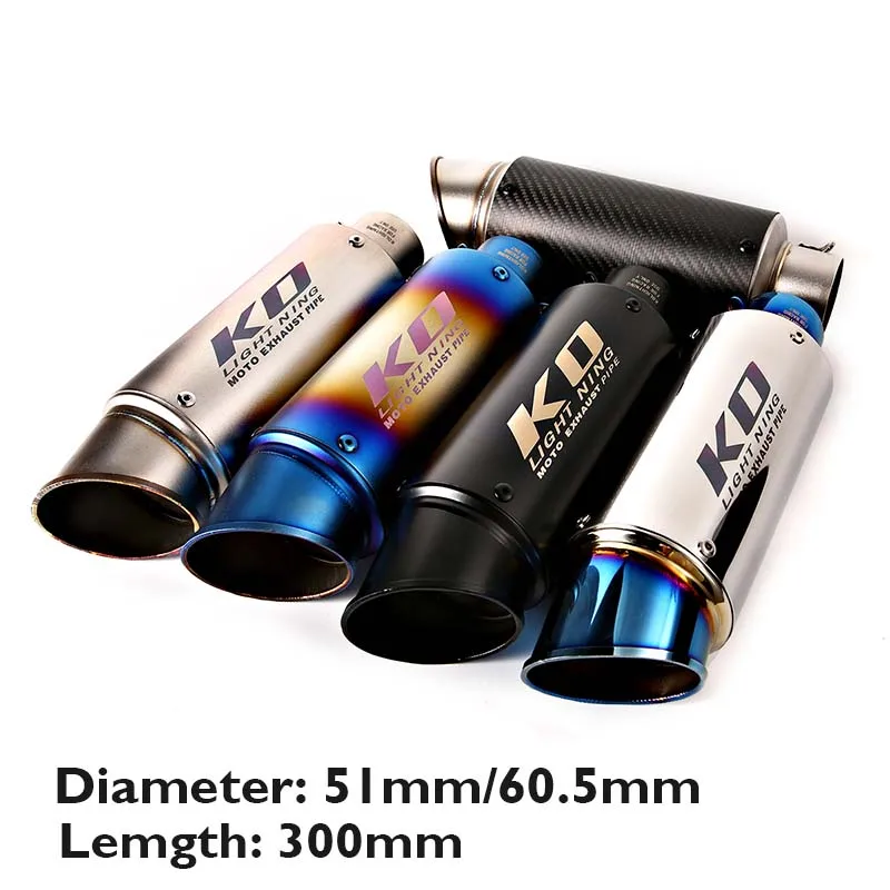 51mm 60.5mm Universal Motorcycle Exhaust Tip Silencer Muffler Escape Tail Pipe for ZX-10R ZX-6R Z800 MT09 YZF-R3 R1 CBR1000RR