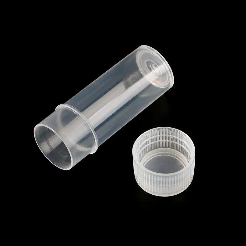 20Pcs 5ml Plastic Test Tubes Vials Sample Container Powder Craft Screw Cap Bottles for Office School Chemistry Supplies L4MD