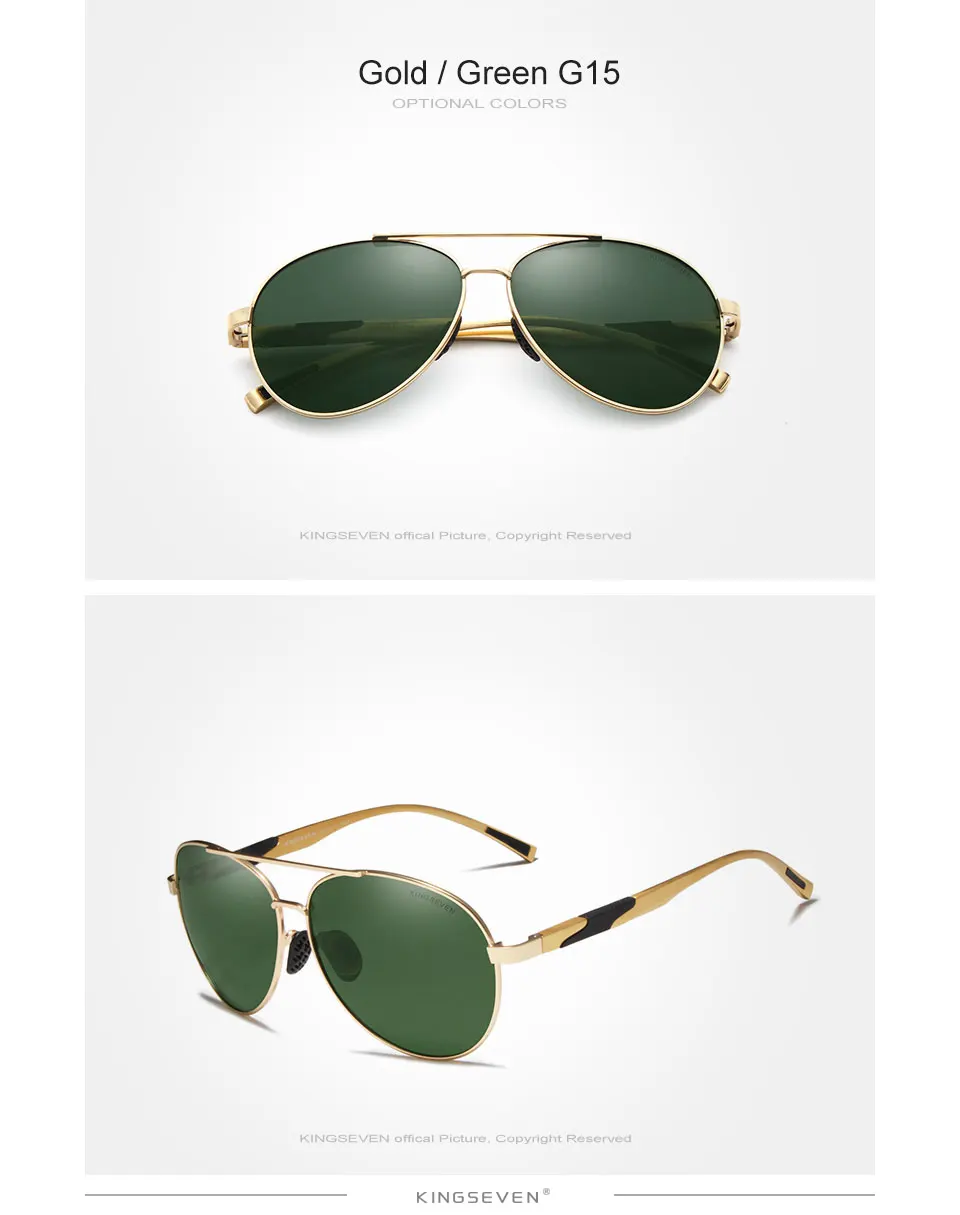 KINGSEVEN Männer Aluminium Polarisierte Sonnenbrille Klassische Marke Sonnenbrille EMI Verteidigung Beschichtung Objektiv Driving Shades N7228 – Detail 10