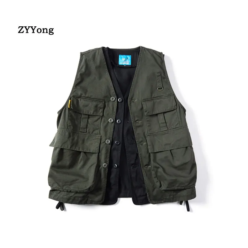 

Fashion Vests For Men Wholesale Men's Multi-pocket Photography Vest Men Casual Reporter Director Military