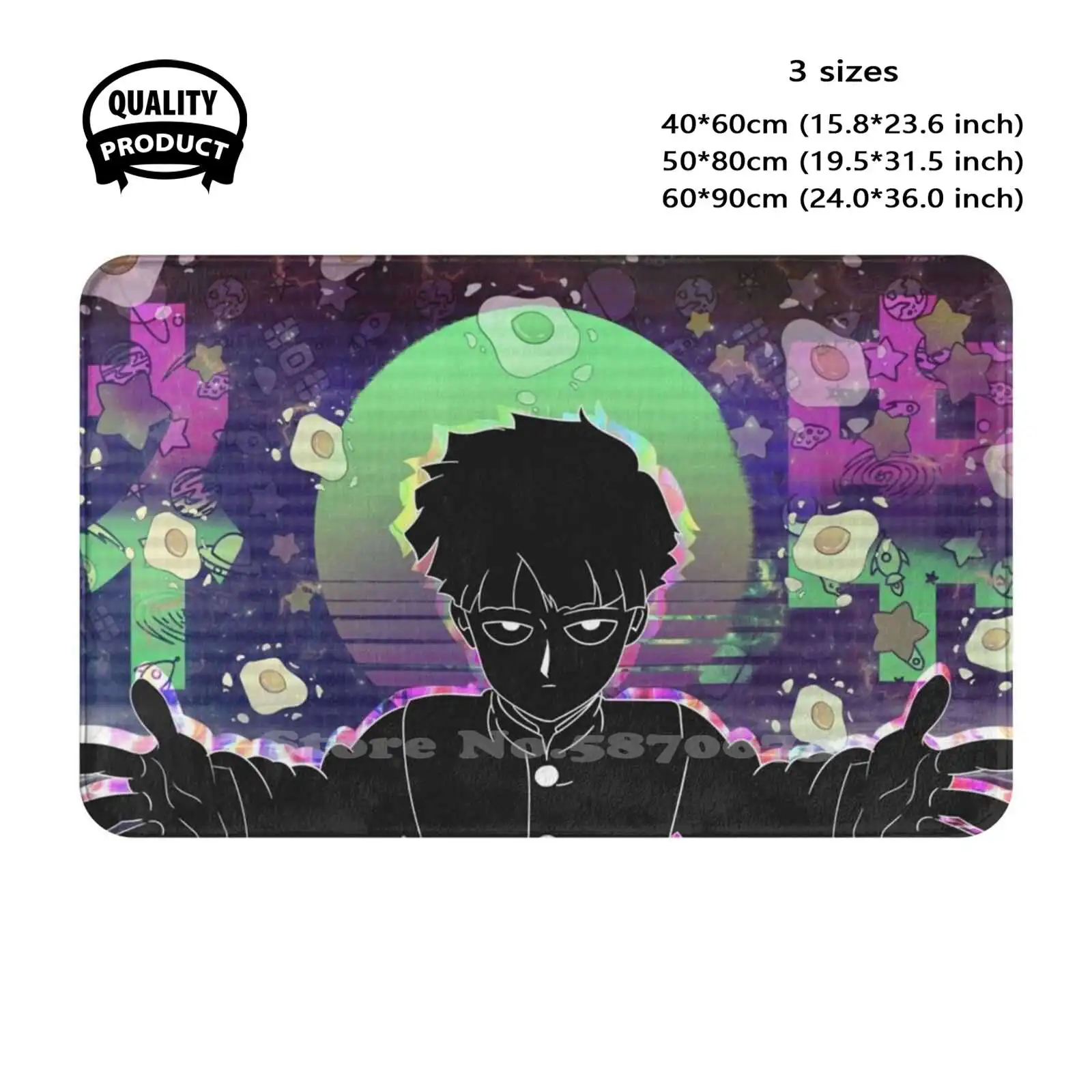 Mob Soft Cushion Home Carpet Door Mat Car Rug Anime Manga Japanese Neo Tokyo Futuristic Seinen Shounen Mob Psycho 100 Aesthetic